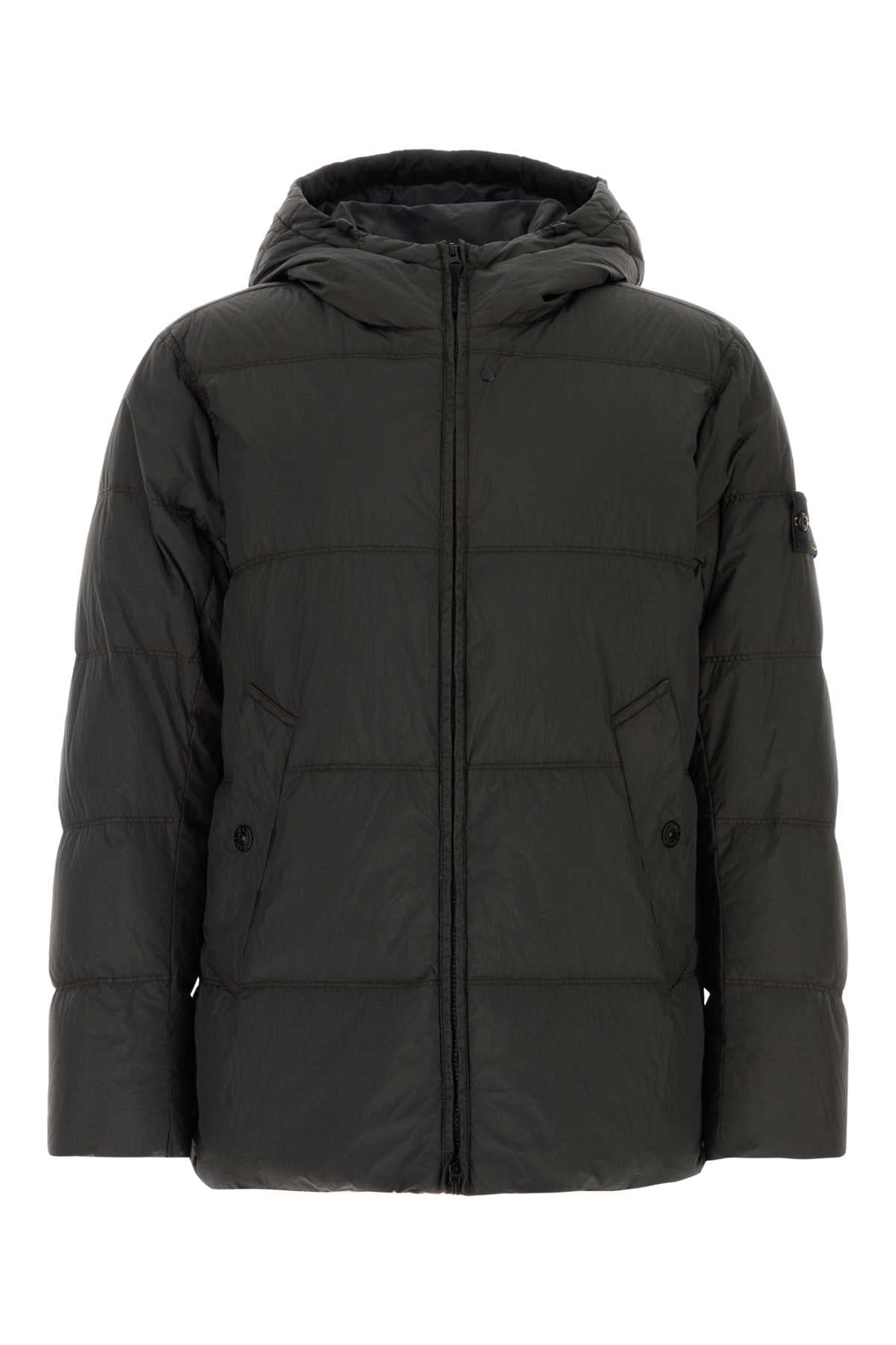 Stone Island Quilted Nylon Down Jacket — Gray
