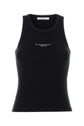 Camiseta sin mangas de algodón elástico Givenchy con logo bordado — Negra
