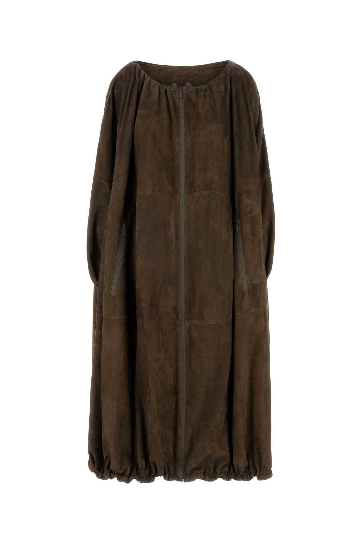 Ferragamo Suede Coat — Brown