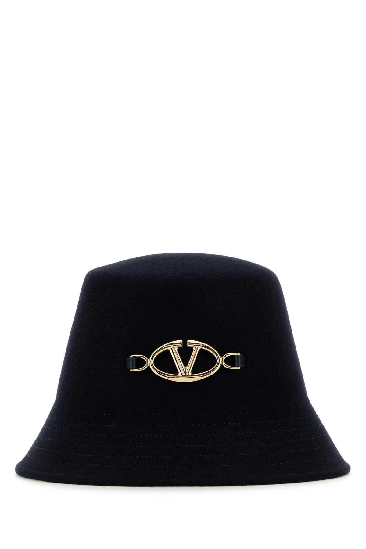 Valentino Garavani BUCKET Wool Felt Bucket Hat — Navy