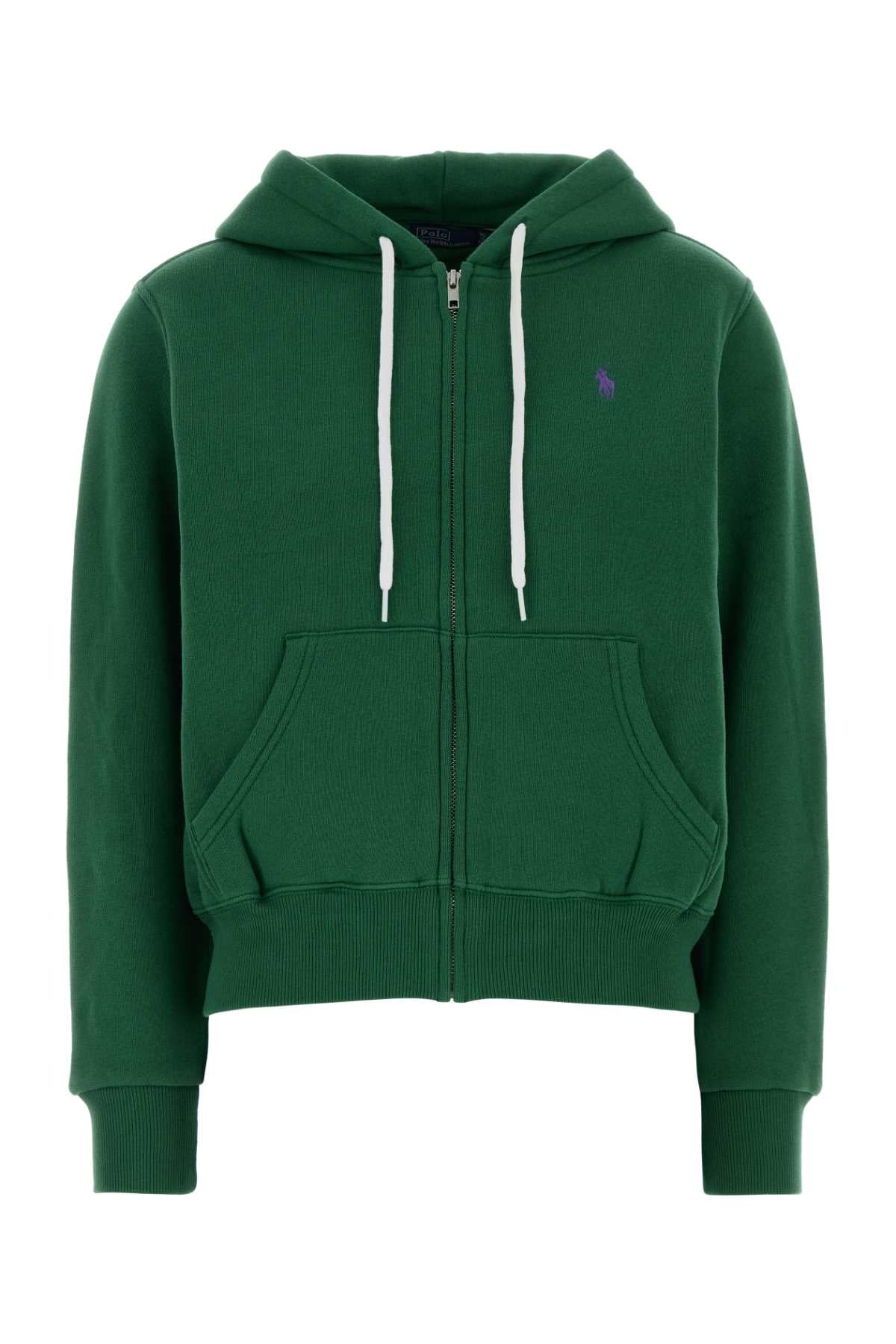 Polo Ralph Lauren Cotton Blend Zip-Up Sweatshirt — Green