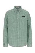 Miu Miu Embroidered Poplin Shirt — Green