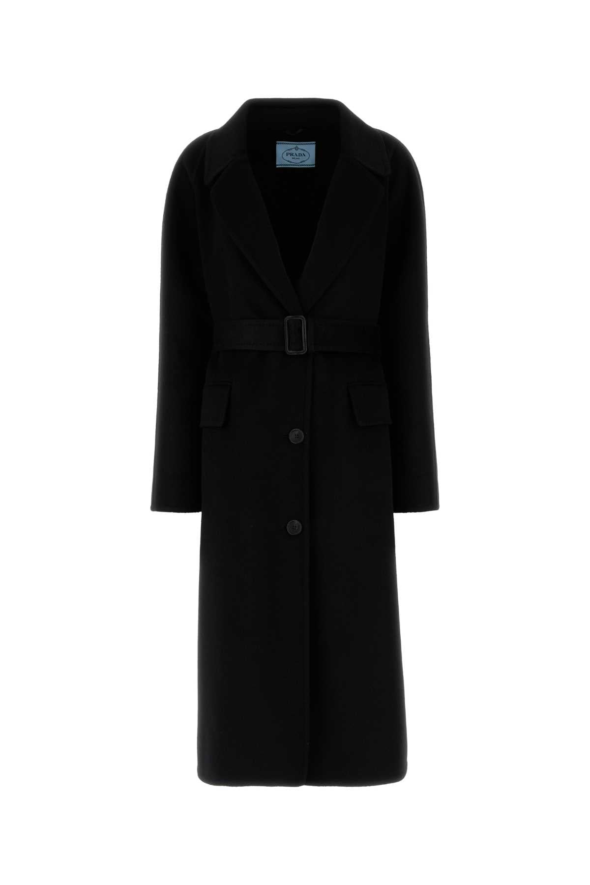 Prada Wool Blend Coat — Black