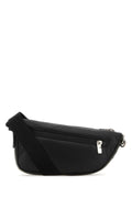 Burberry Leather Shield Crossbody Bag — Black