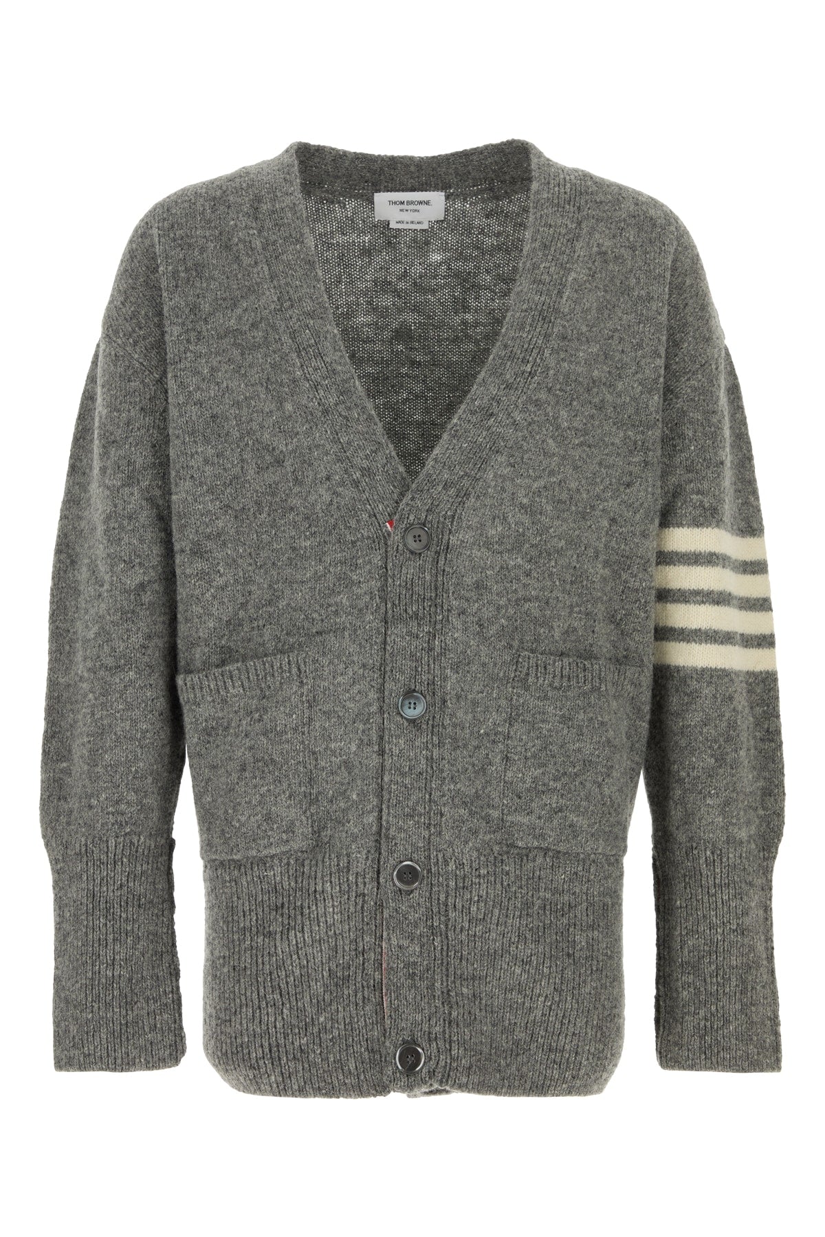 Thom Browne Stitchexaggerated Cardigan — Gray