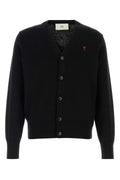 AMI Paris Merino Wool Cardigan — Black