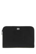 Dolce & Gabbana Cartera de cuero texturizado — Negro