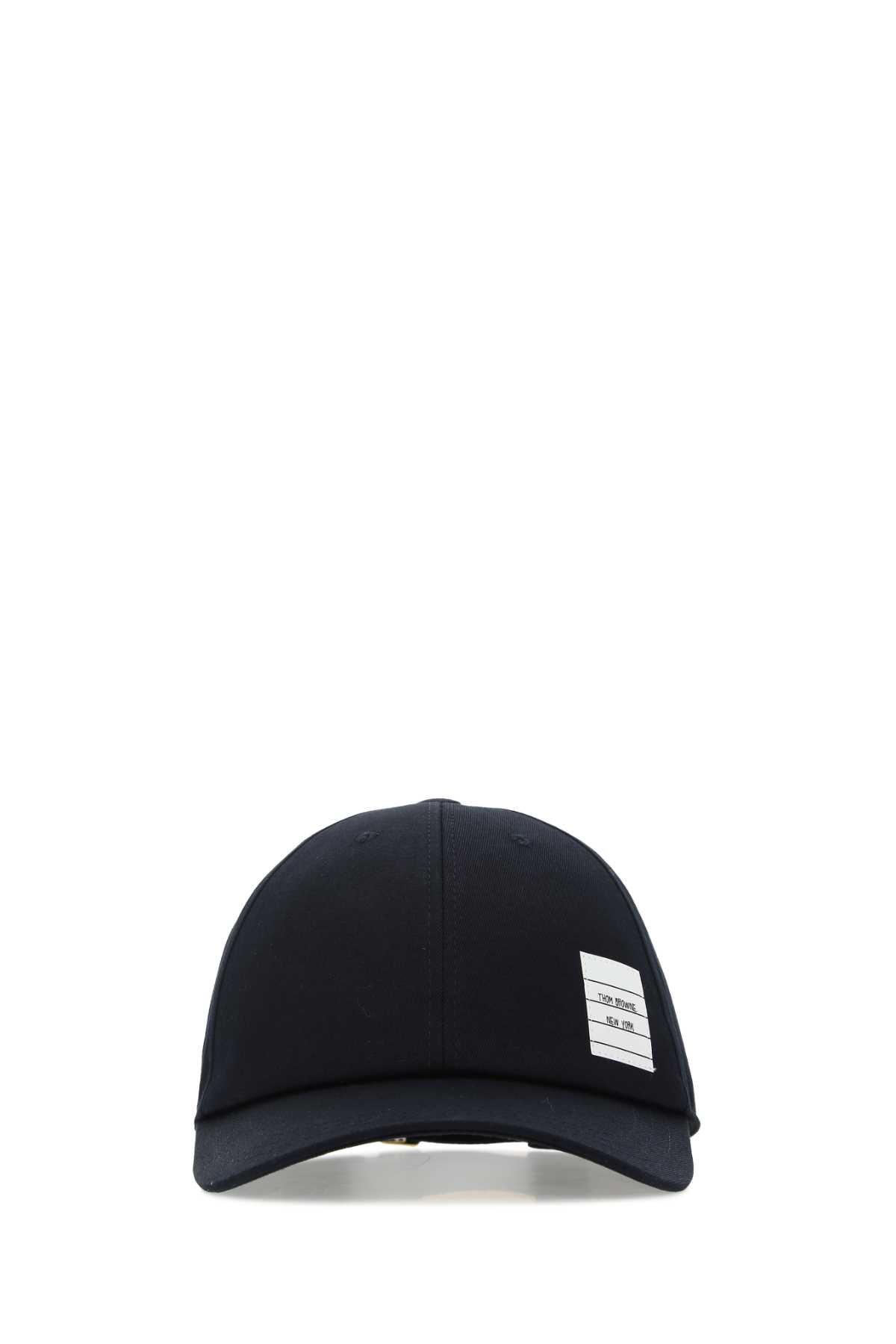 Thom Browne CAPPELLO Cotton Baseball Cap — Navy