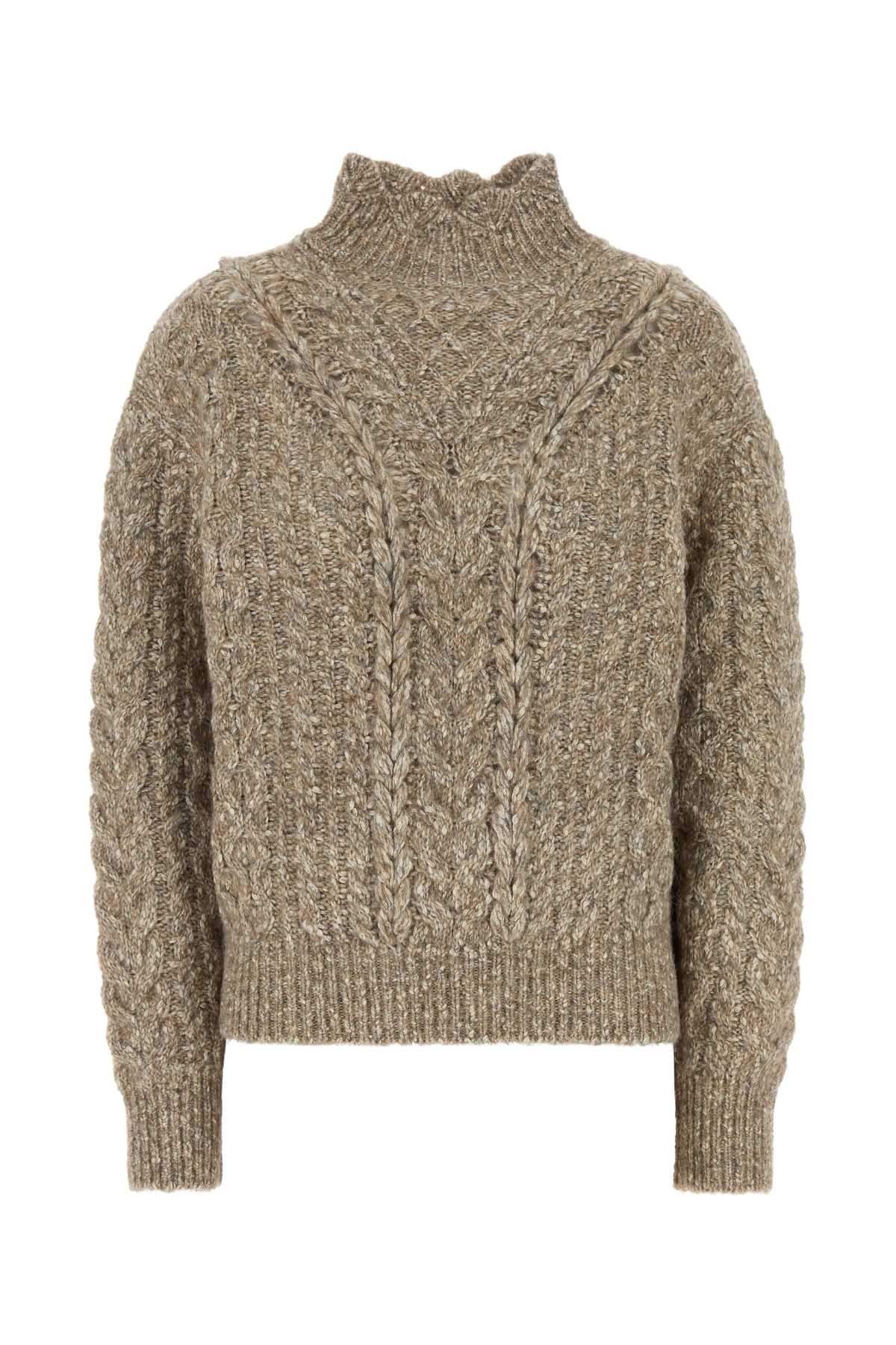 Isabel Marant Etoile Cable-Knit Cotton Blend Sweater — Taupe