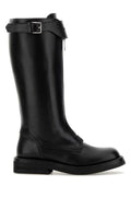 Alexander McQueen Buckled Leather Boot — Black