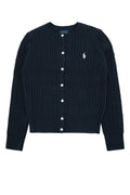 Polo Ralph Lauren Jr Cable-Knit Cotton Cardigan — Navy