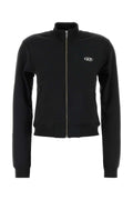 Diesel Logo-Embroidered Cotton Sweatshirt — Black