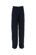 Balenciaga Satin 5-Pocket Trousers — Navy