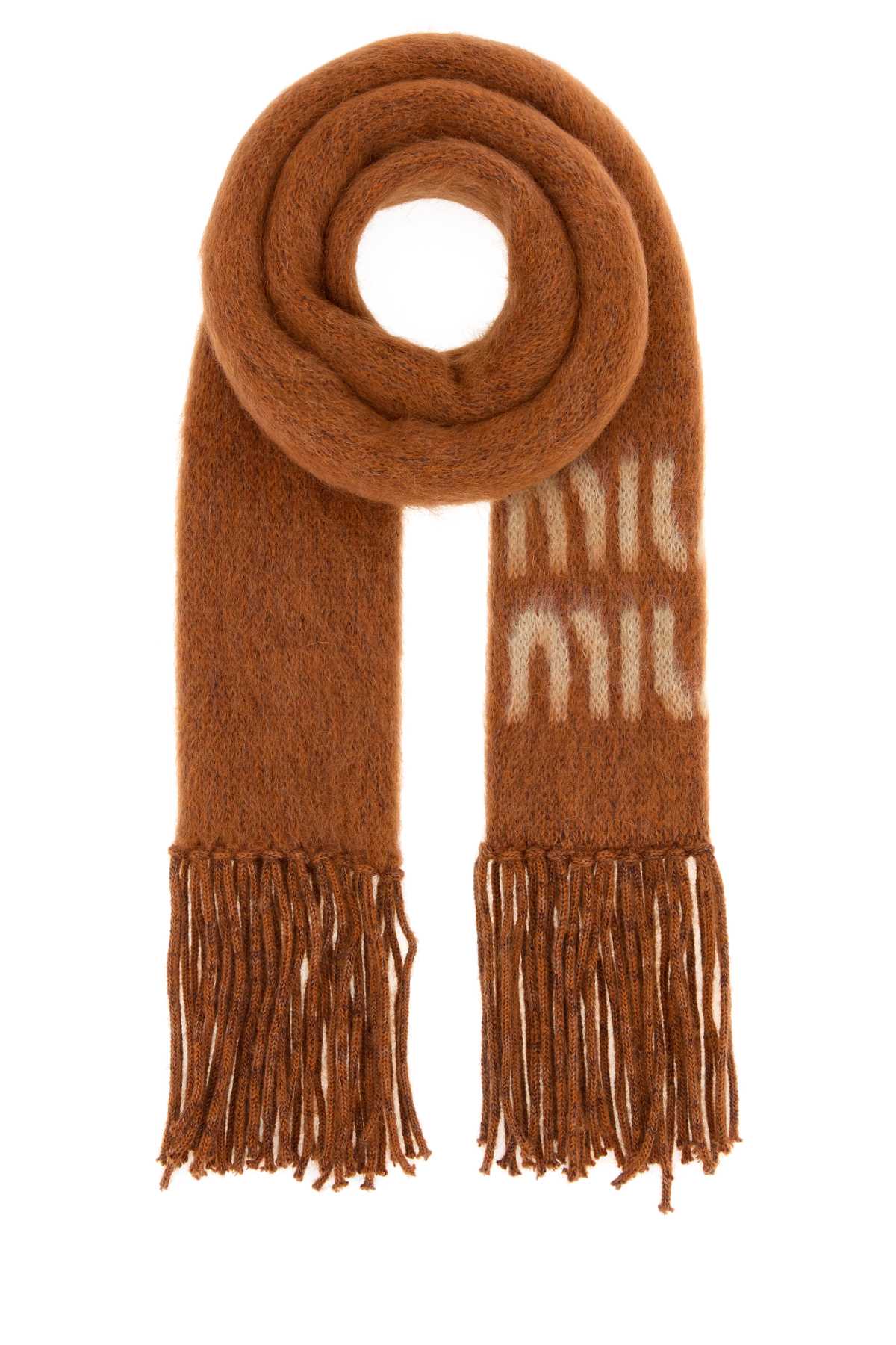 Miu Miu Mohair Blend Scarf — Orange