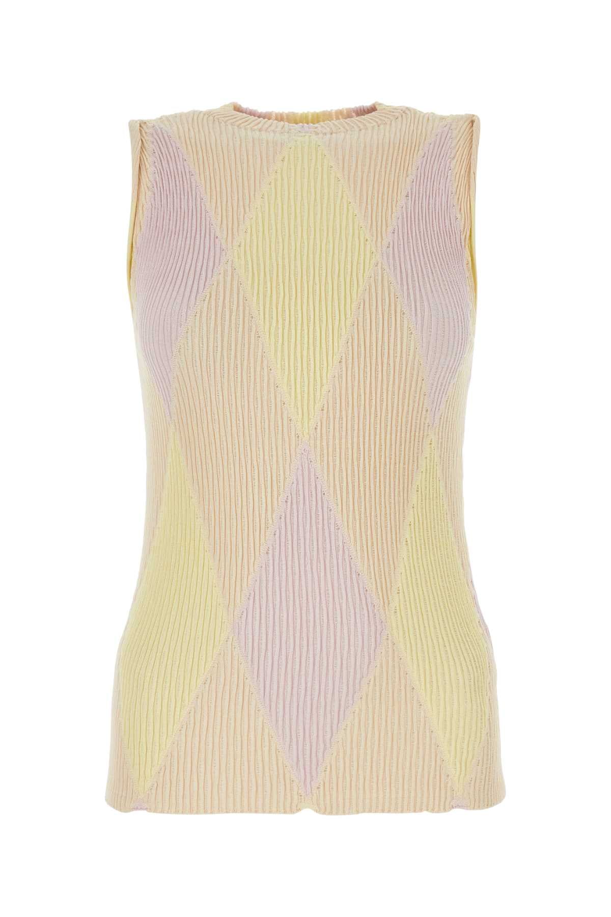 Burberry Argyle Jacquard Cotton-Silk Blend Sweater — Beige