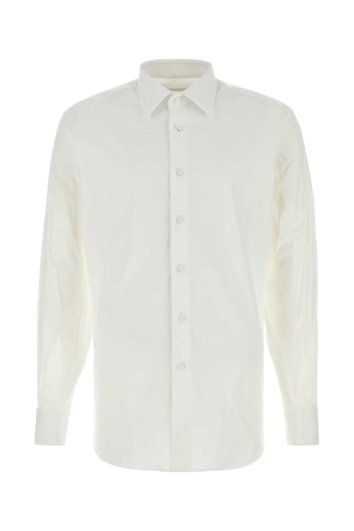 Prada Stretch Cotton Blend Shirt — White
