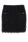 Gucci Textured Viscose Blend Skirt — Black