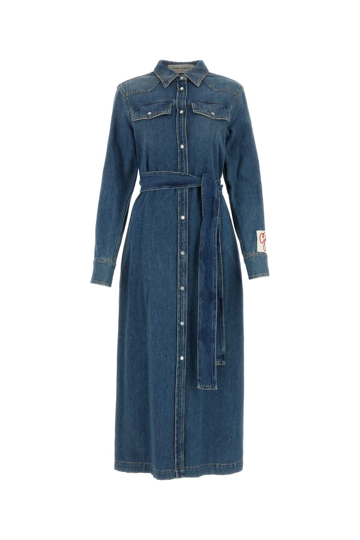 Golden Goose Deluxe Brand Denim Shirt Dress — Blue
