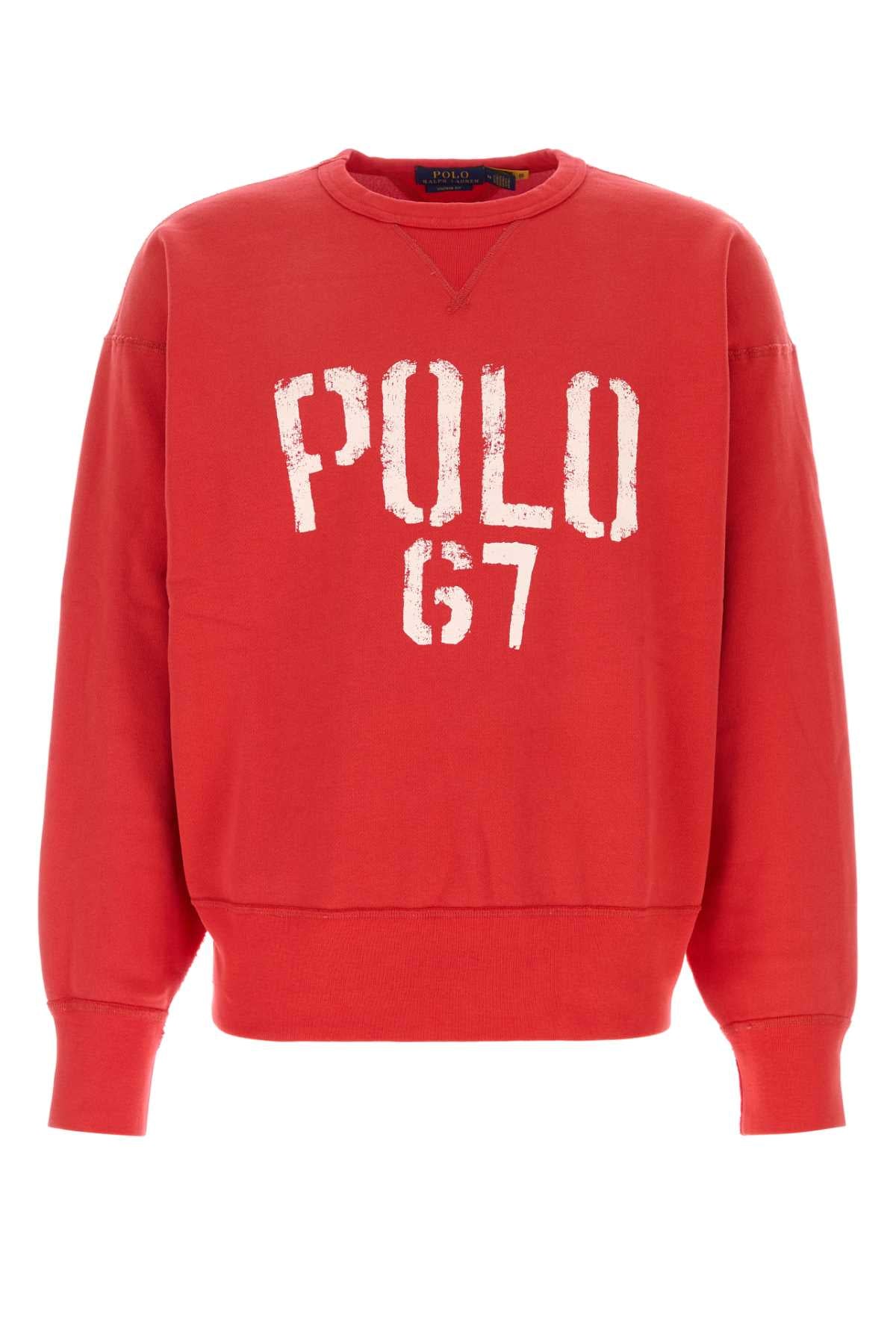Polo Ralph Lauren Logo Crewneck Sweatshirt — Red