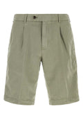Pt Torino Lyocell-Linen Blend Bermuda Shorts — Green