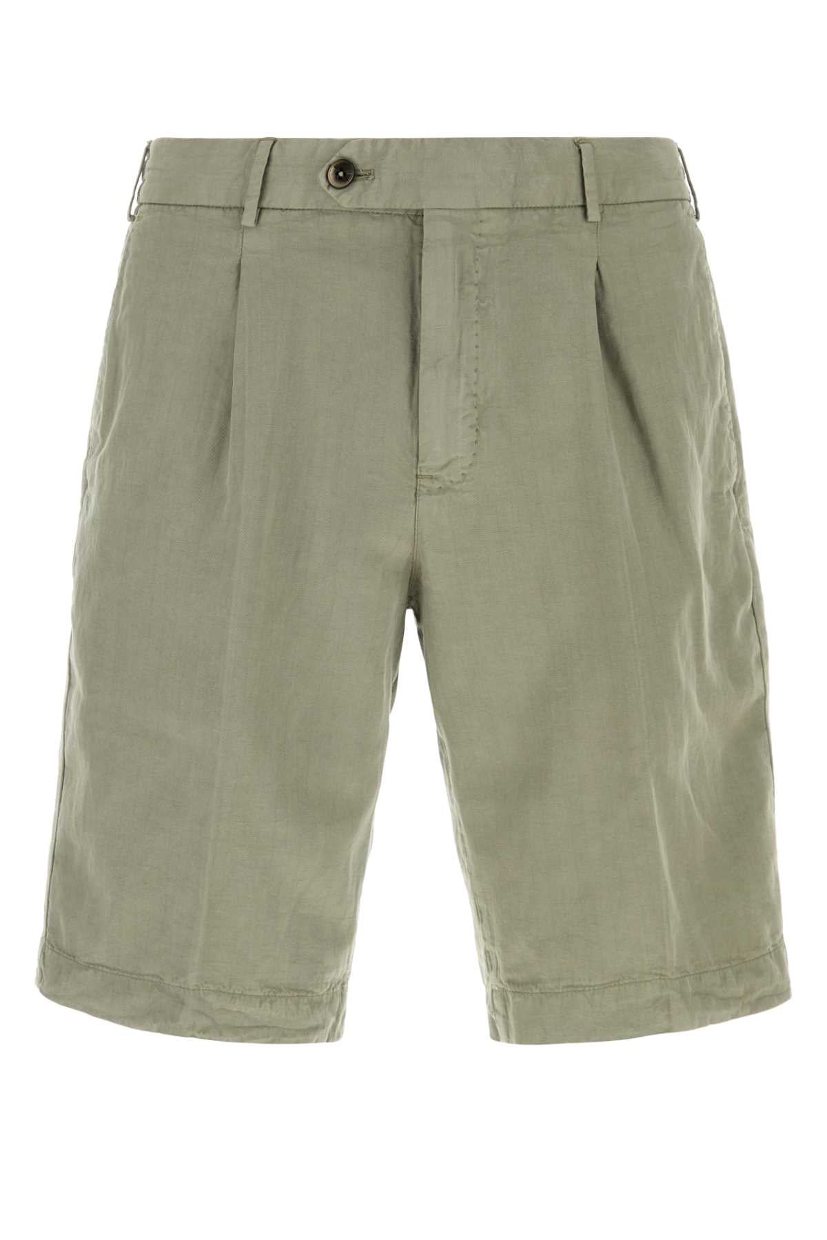 Pt Torino Lyocell-Linen Blend Bermuda Shorts — Green