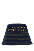 Patou CAPPELLO Logo-Embroidered Denim Bucket Hat — Navy