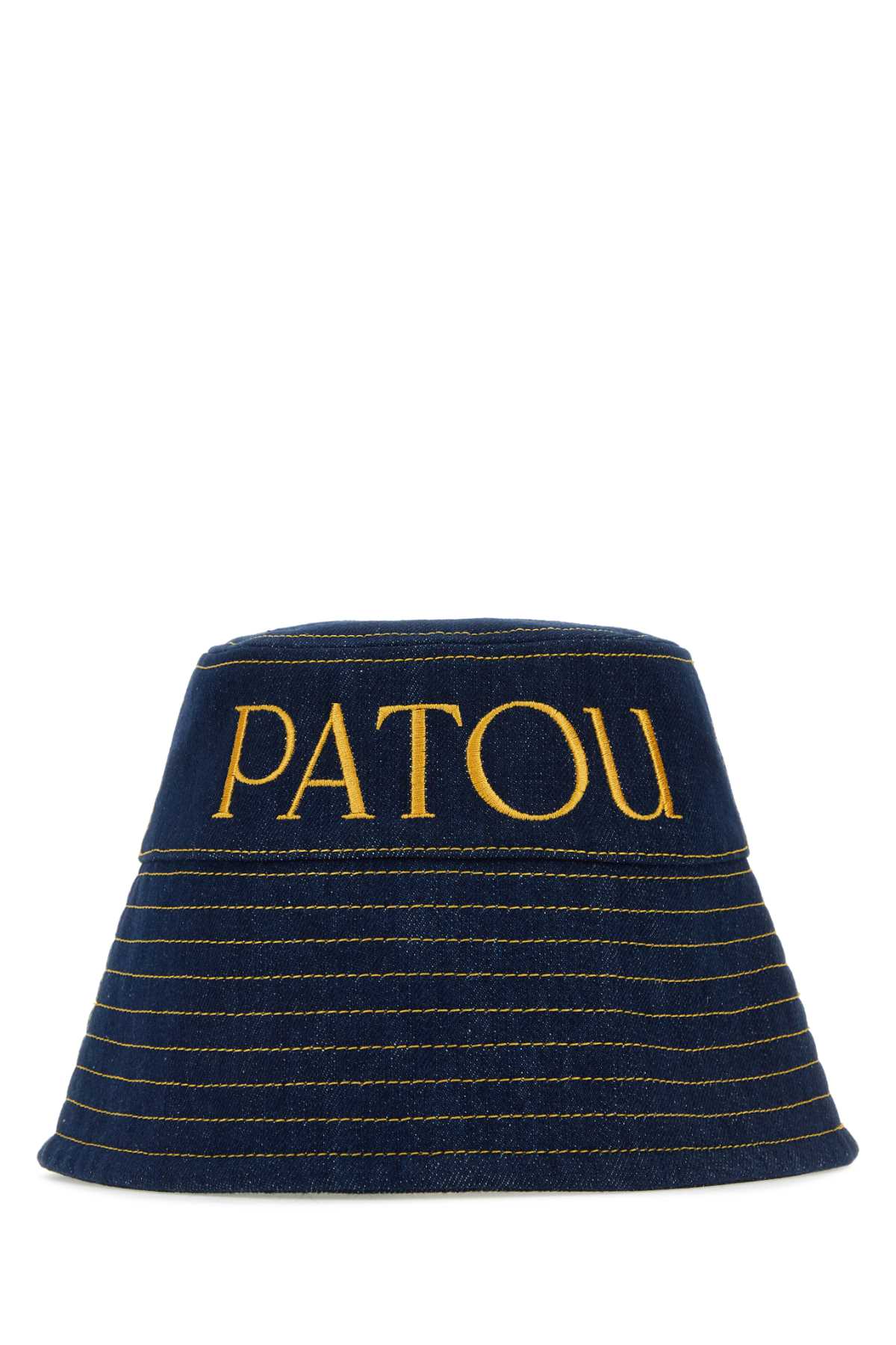 Patou CAPPELLO Logo-Embroidered Denim Bucket Hat — Navy
