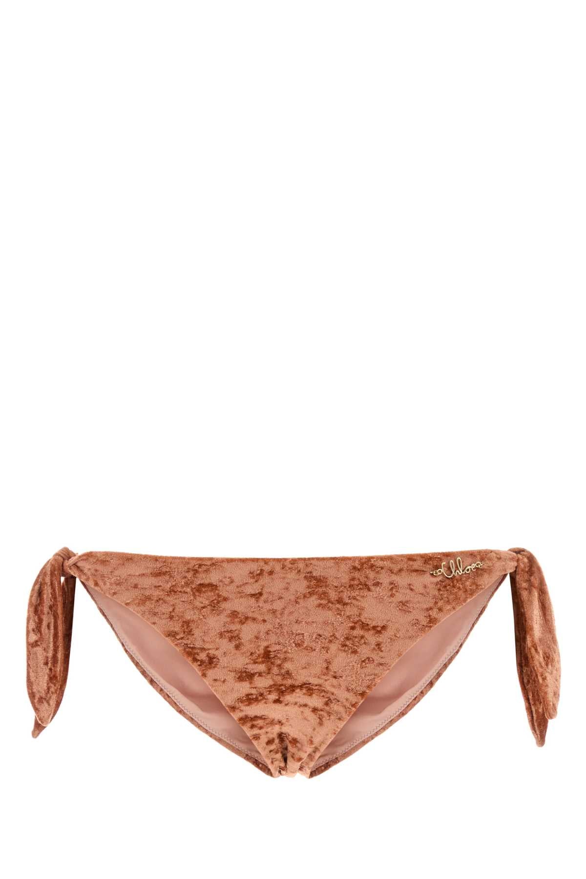Chloé Stretch Velvet Bikini Slip — Orange
