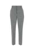 Moschino Silk-Blend Melange Trouser — Gray