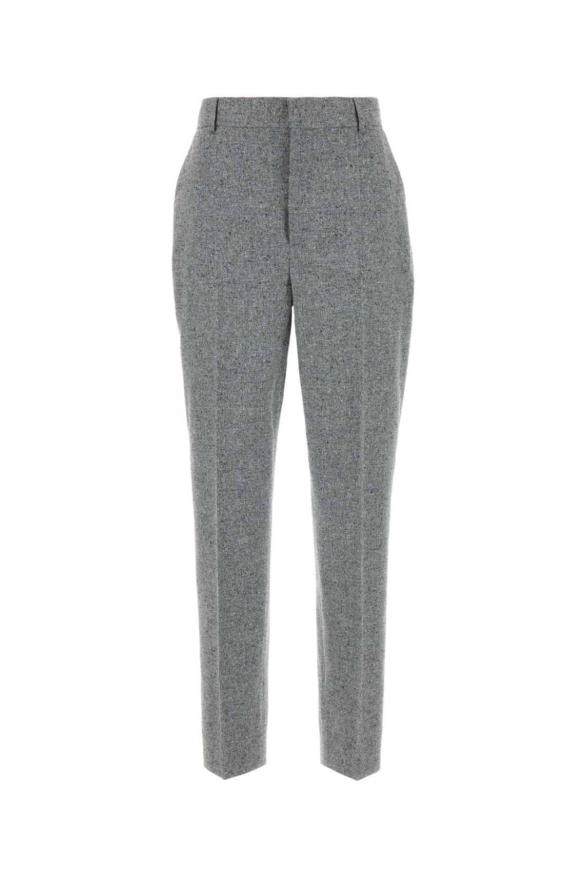 Moschino Silk-Blend Melange Trouser — Gray