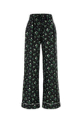 Dolce & Gabbana Floral-Printed Silk Trousers — Black