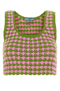 Prada Two-Tone Crochet Tank Top — Green