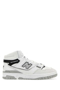 New Balance Leather and Suede High-Top Sneaker — White