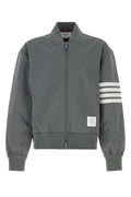 Thom Browne Striped Track Jacket Jacket — Gray