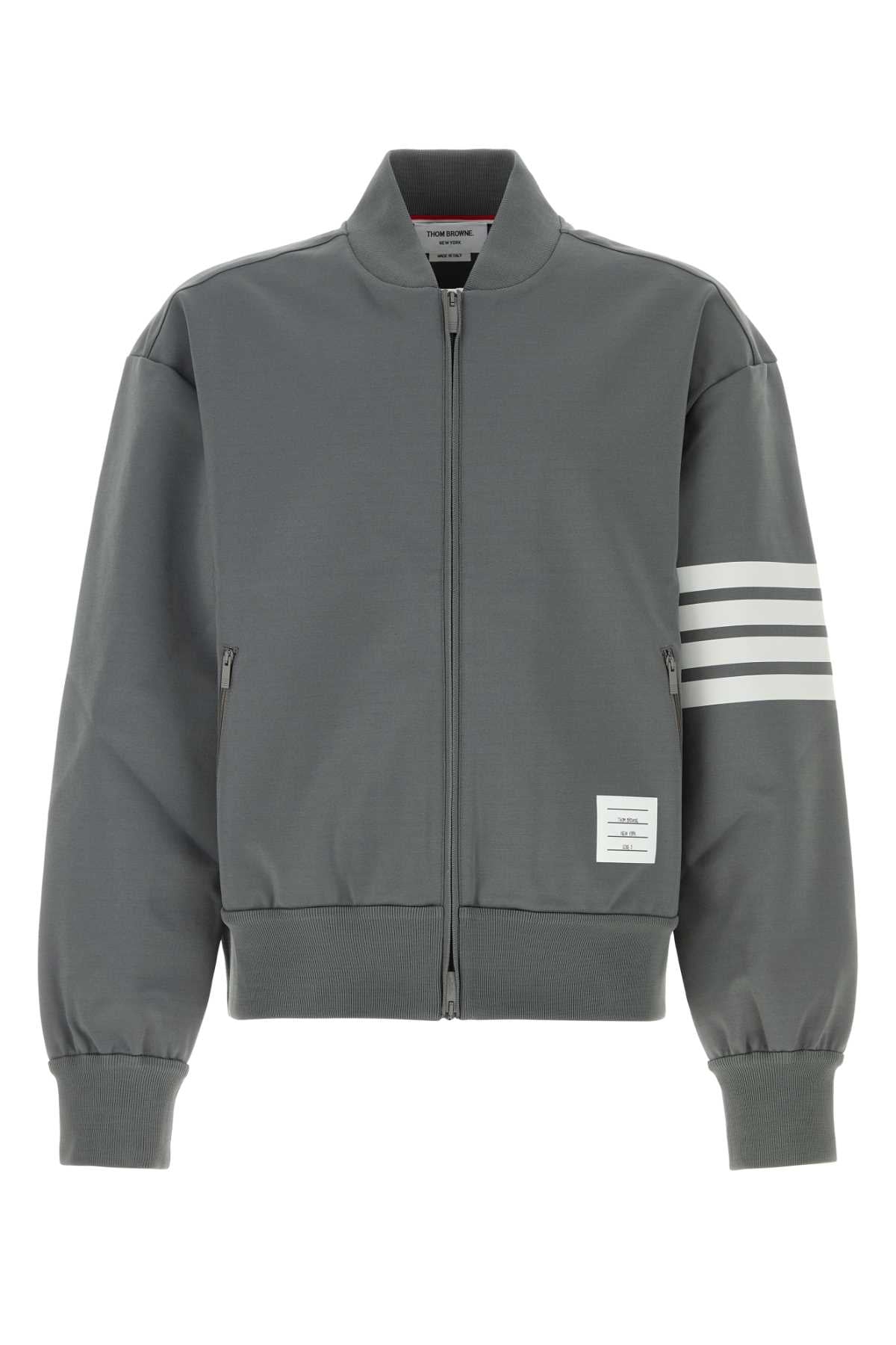 Thom Browne Striped Track Jacket Jacket — Gray