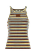 Fendi Striped Cotton-Elastane Tank Top — Multicolor