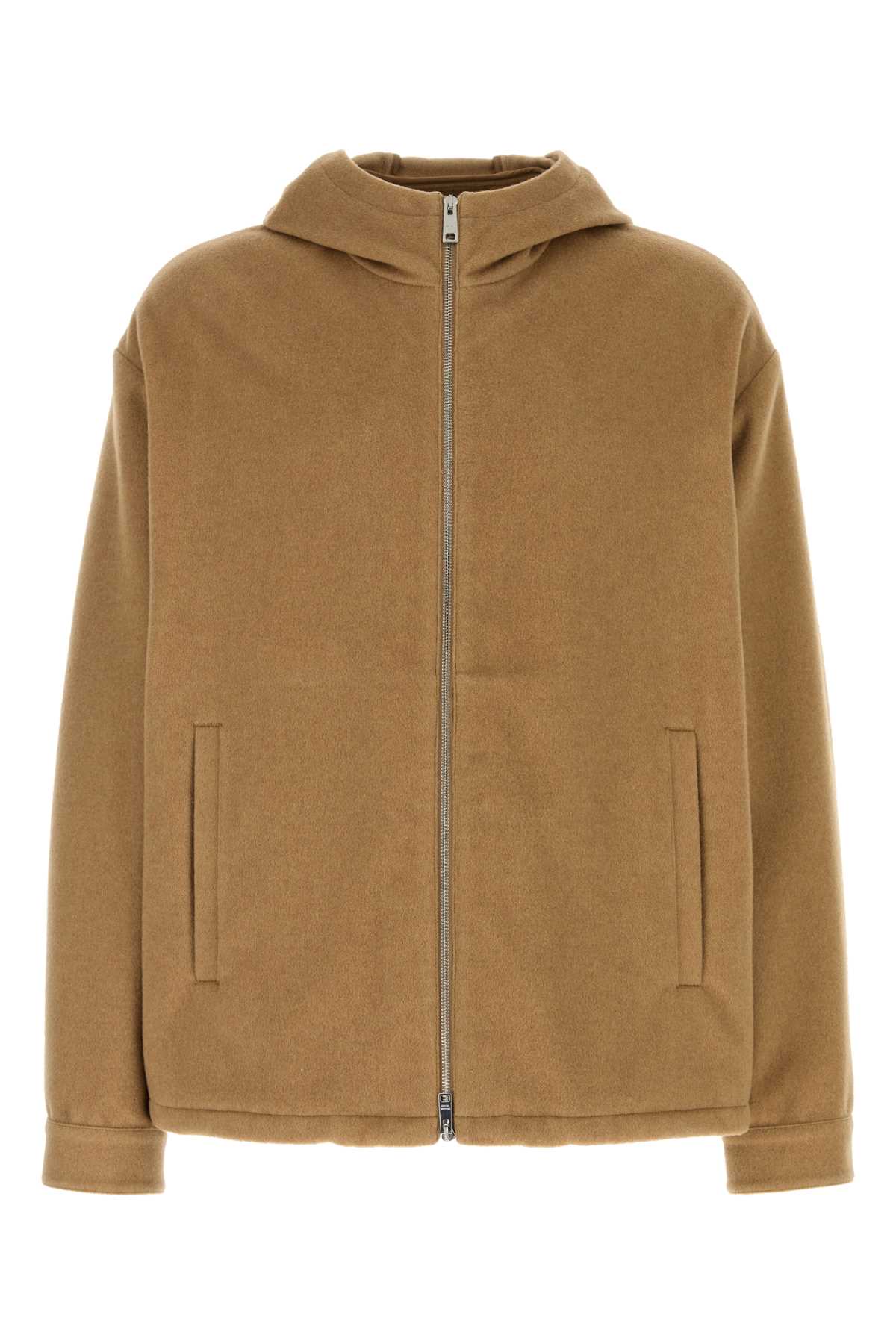Prada Wool Hooded Jacket — Beige