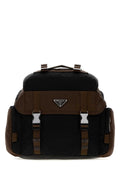 Prada Two-Tone Re-Nylon Crossbody Bag — Black
