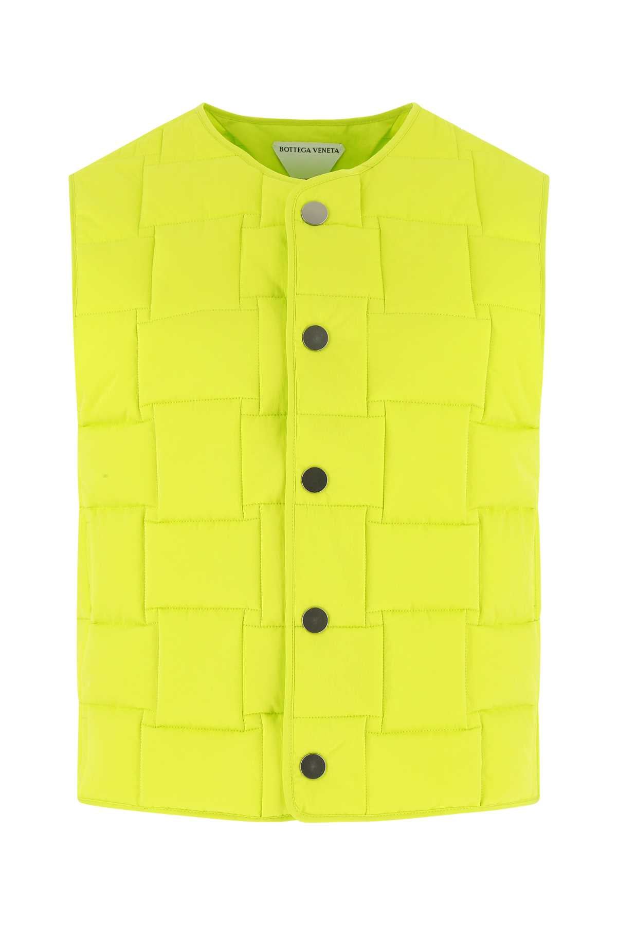 Bottega Veneta Quilted Nylon Padded Vest — Yellow