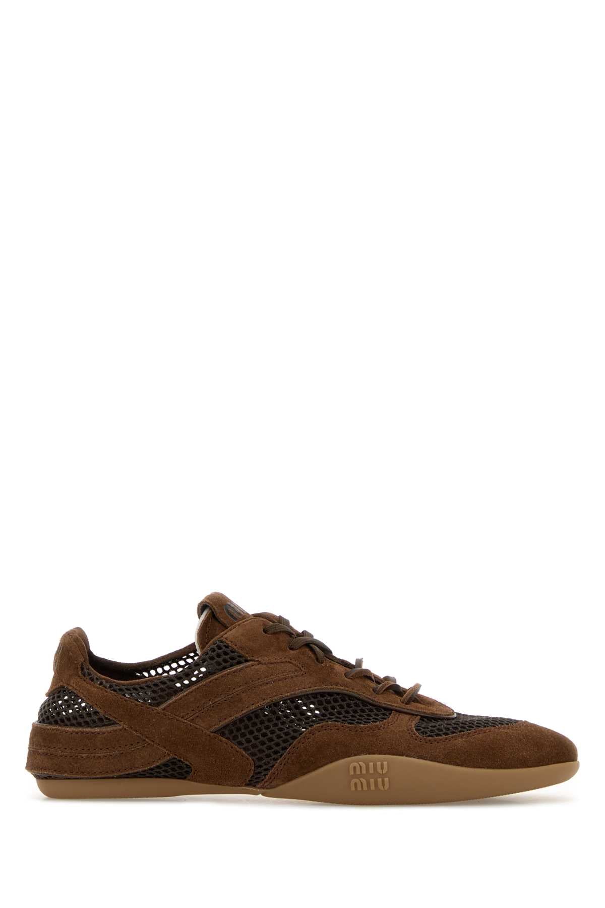 Miu Miu Allacciate Sneakers — Brown