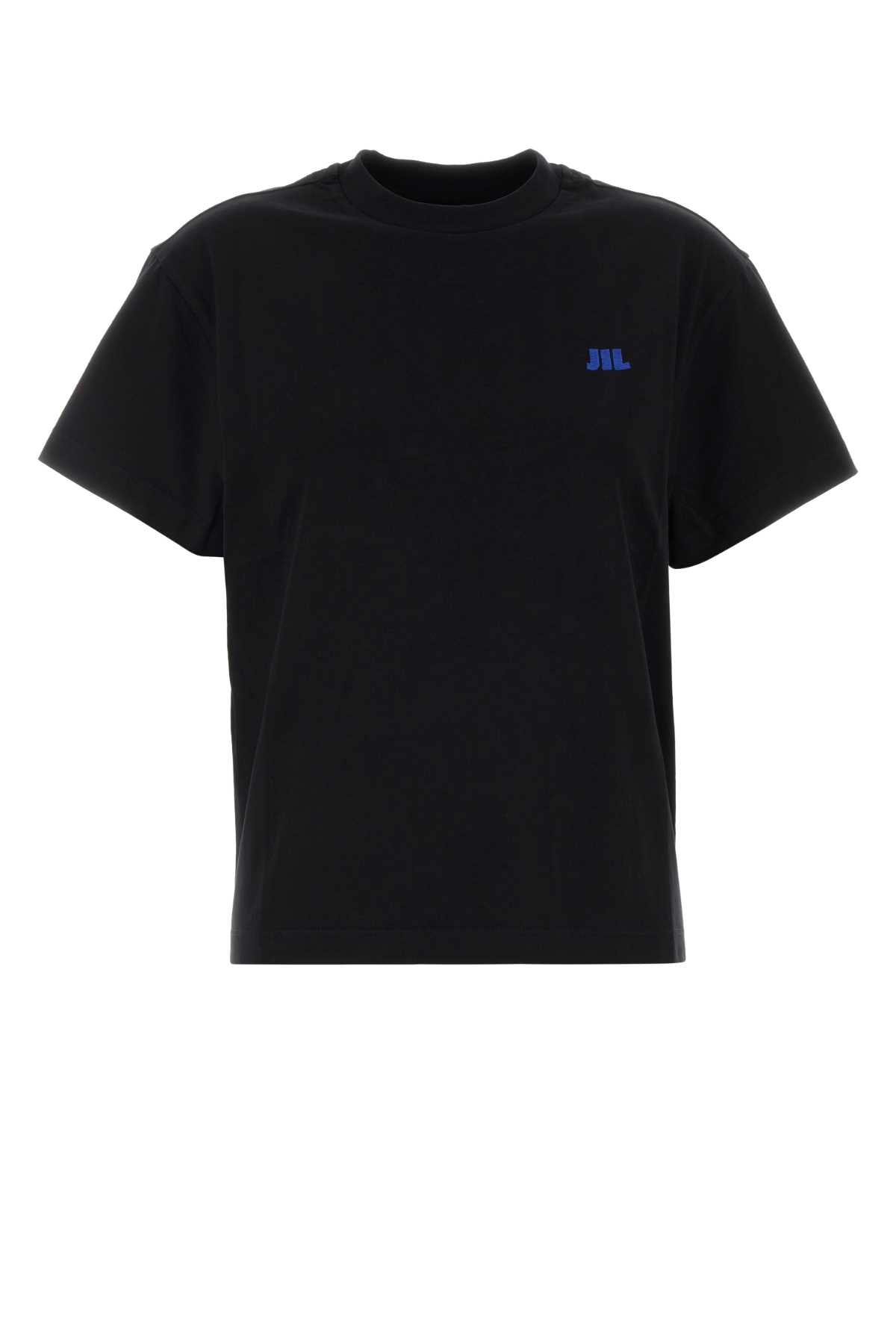 Jil Sander Logo-Embroidered Cotton T-shirt — Black