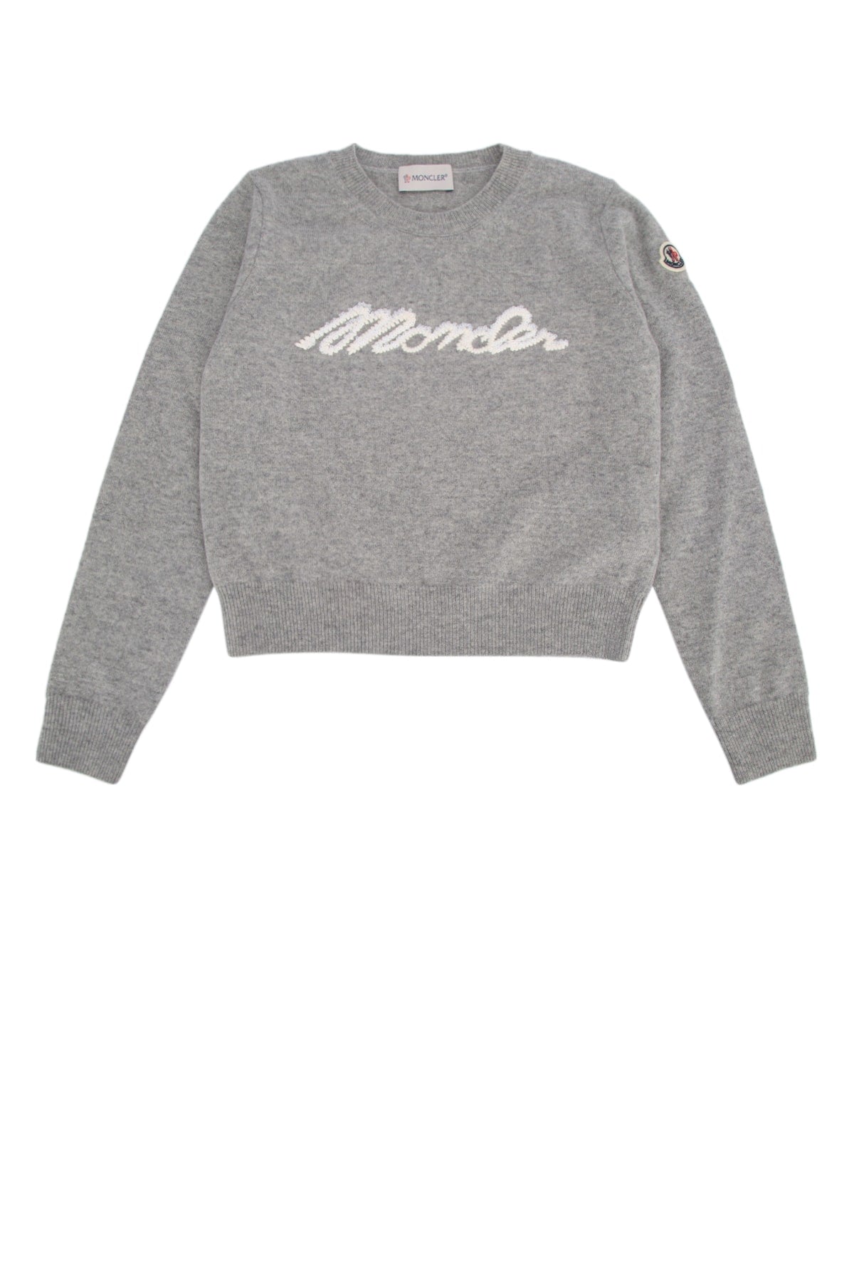 Moncler Jr Neck Sweater — Gray
