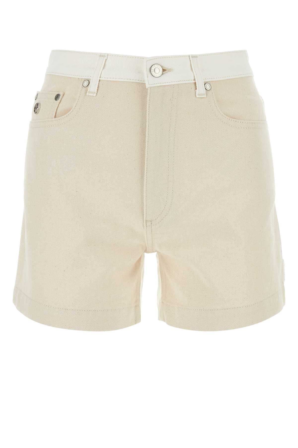 Stella McCartney Two-Tone Denim Denim Shorts — White