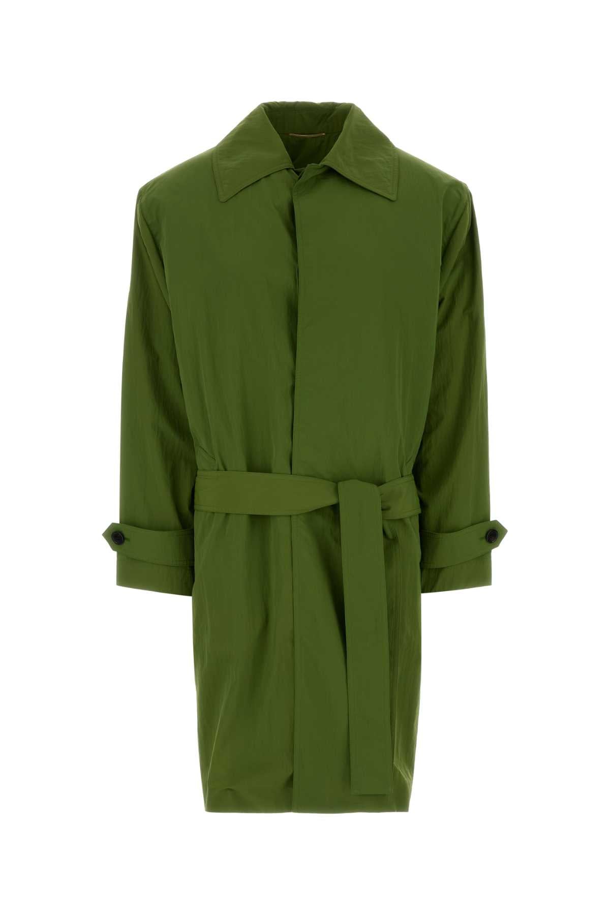 Saint Laurent Simple Trench Coat — Green