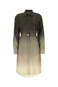 Prada Ombré Twill Shirt Dress — Green