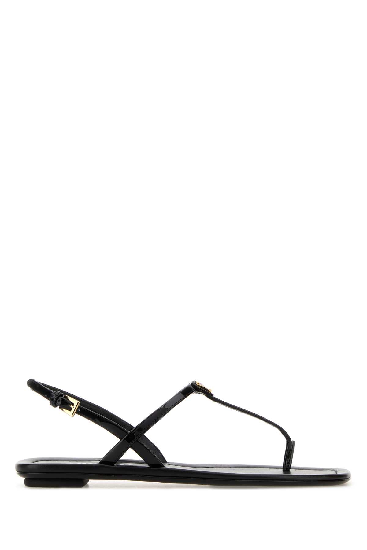 Prada Leather Thong Sandal — Black