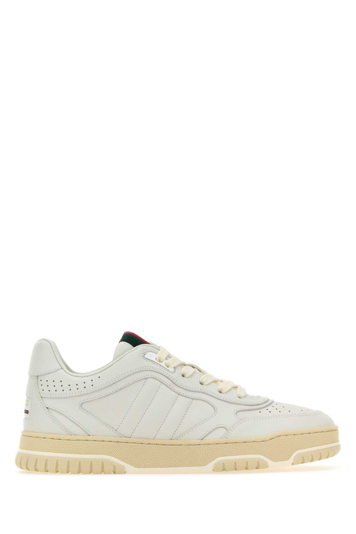Gucci Leather Low-Top Sneakers — White