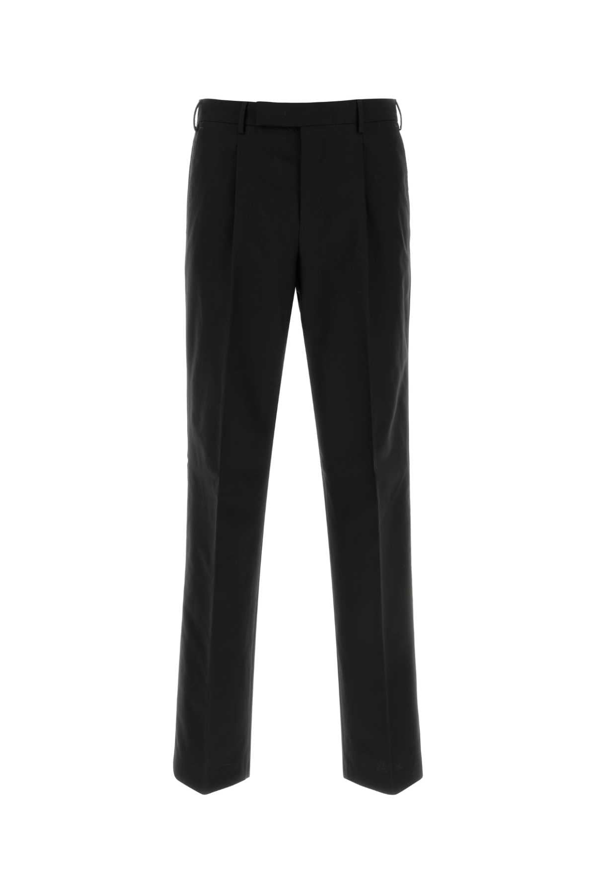 Pt Torino Cotton-Wool Blend Trousers — Black