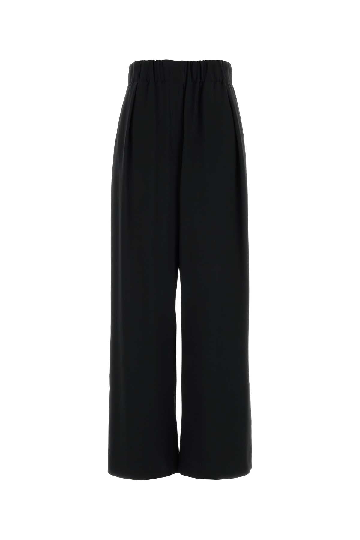 Jil Sander Crepe Wide-Leg Trouser — Black