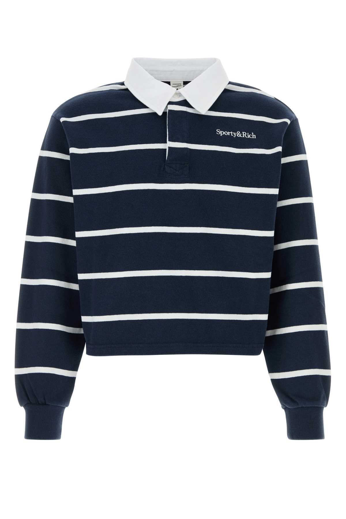 Sporty & Rich Logo Polo Shirt — Navy